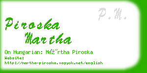 piroska martha business card